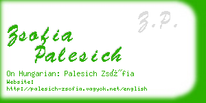 zsofia palesich business card